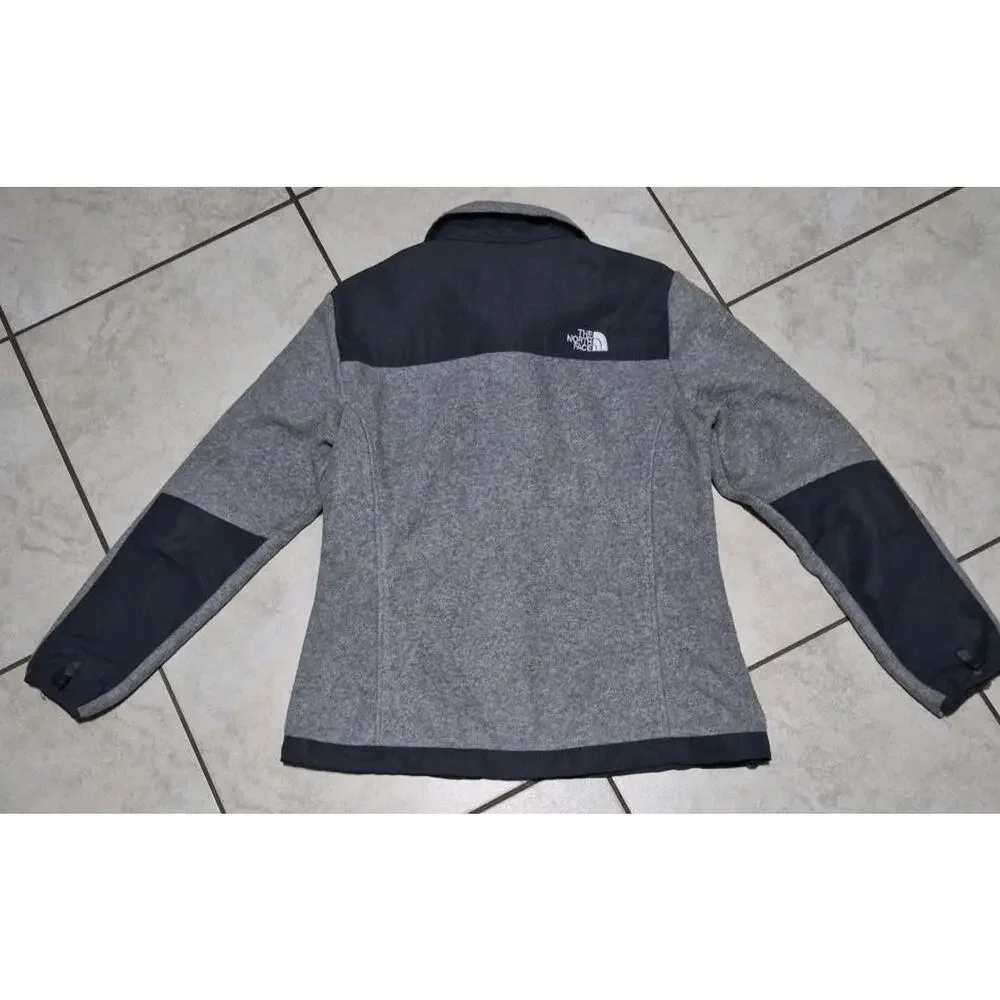 Vintage The North Face Denali Fleece Jacket Mens L Gray Black Made USA Full Zip